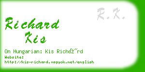 richard kis business card